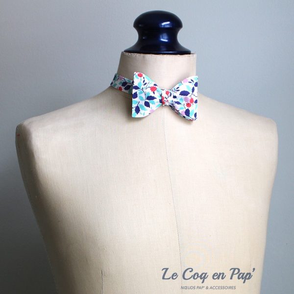  Le Coq en Pap' - Noeud papillon fleuri liberty andrea b