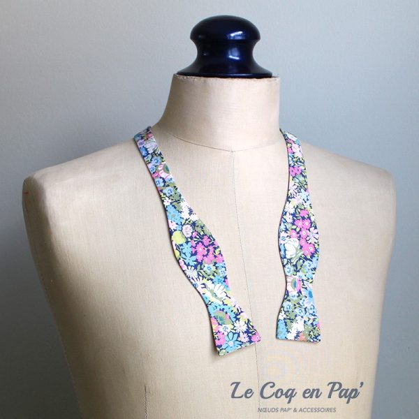  Le Coq en Pap' - Noeud papillon fleuri liberty thorpe a