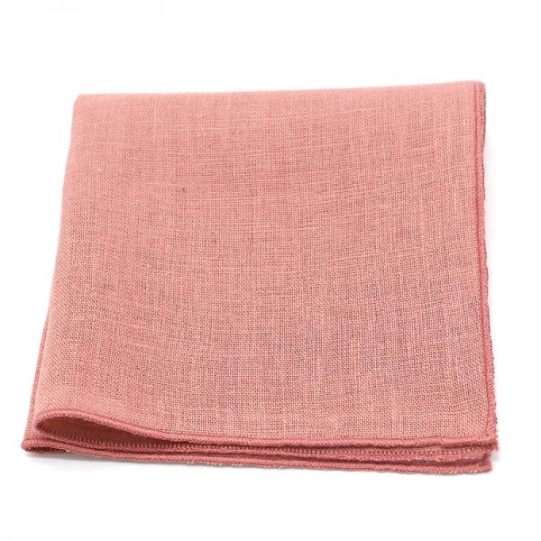  Le Coq en Pap' - Pochette de costume vieux rose uni en lin