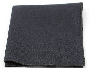  Le Coq en Pap' - Pochette de costume noir carbone uni en lin