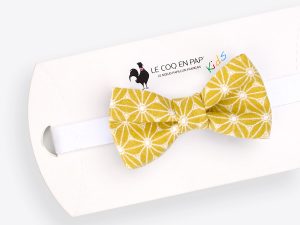  Le Coq en Pap' - Noeud papillon enfant jaune moutarde japonais fuji