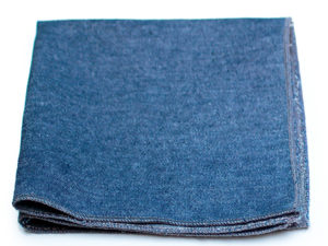  Le Coq en Pap' - Pochette de costume bleu denim jean brut foncé