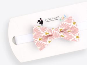  Le Coq en Pap' - Noeud papillon enfant rose marshmallow japonais leafy