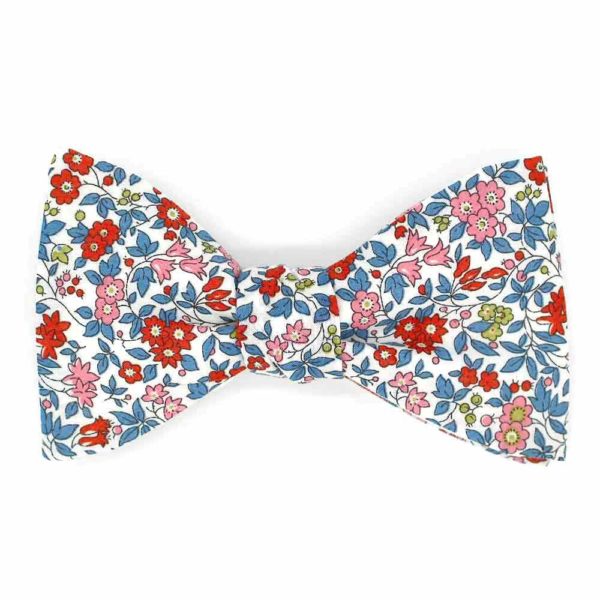  Le Coq en Pap' - Noeud papillon fleuri liberty chamomile lawn a