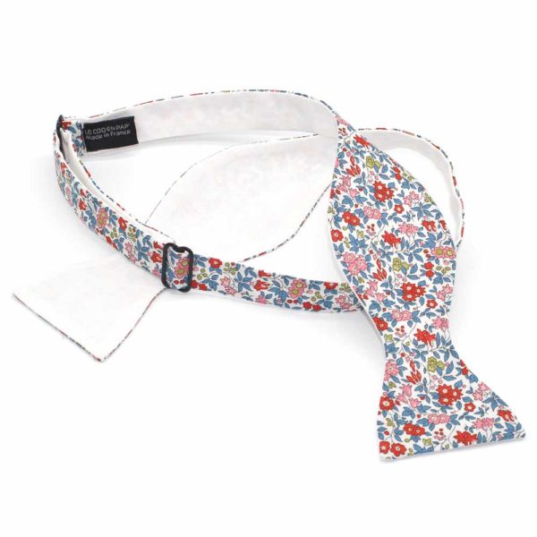  Le Coq en Pap' - Noeud papillon fleuri liberty chamomile lawn a