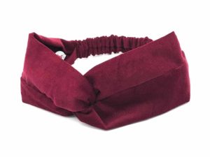  Le Coq en Pap' - Bandeau turban rouge bordeaux uni en velours