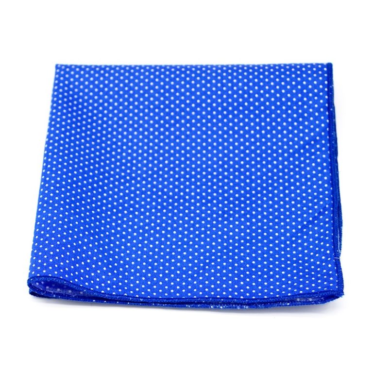 1879 Pochette de costume a Pois Bleu Royal Le Coq en Pap