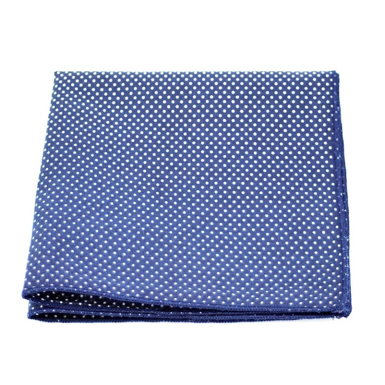 1885-Pochette-de-costume-a-Pois-Bleu-Marine-Le-Coq-en-Pap