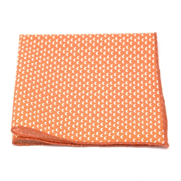 1886 Pochette de costume a Croissants Orange Mandarine Le Coq en Pap