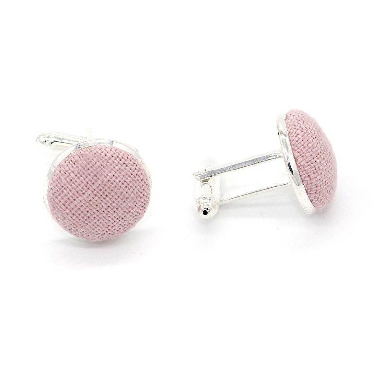 2128-Boutons-de-manchette-Rose-Poudre-en-Lin-Le-Coq-en-Pap