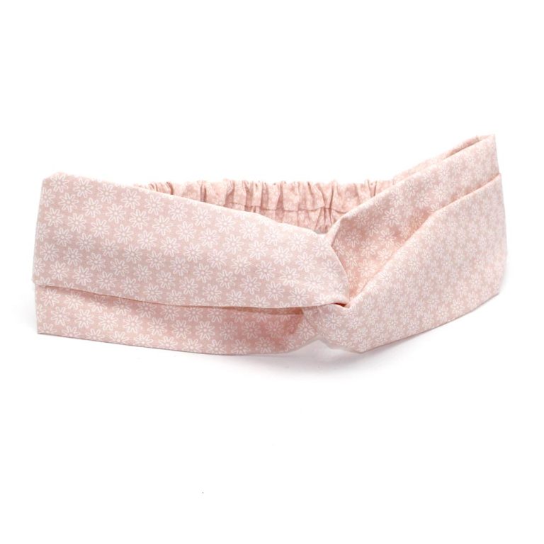 Bandeau Cheveux fleuri rose nude rosace Le Coq en Pap coiffure headband femme photo1