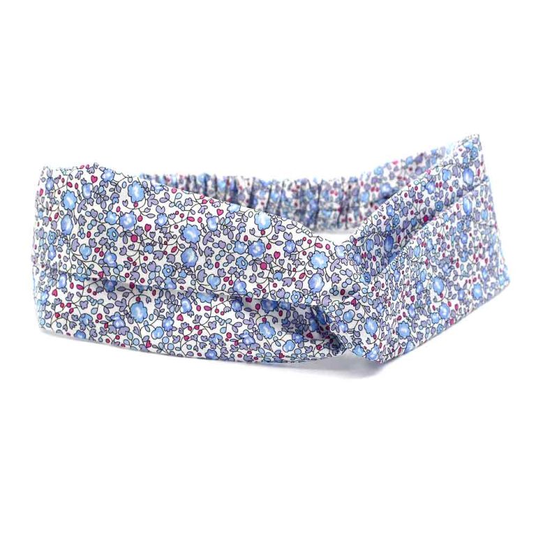 Bandeau Cheveux liberty bleu eloise d lavande Le Coq en Pap coiffure headband femme