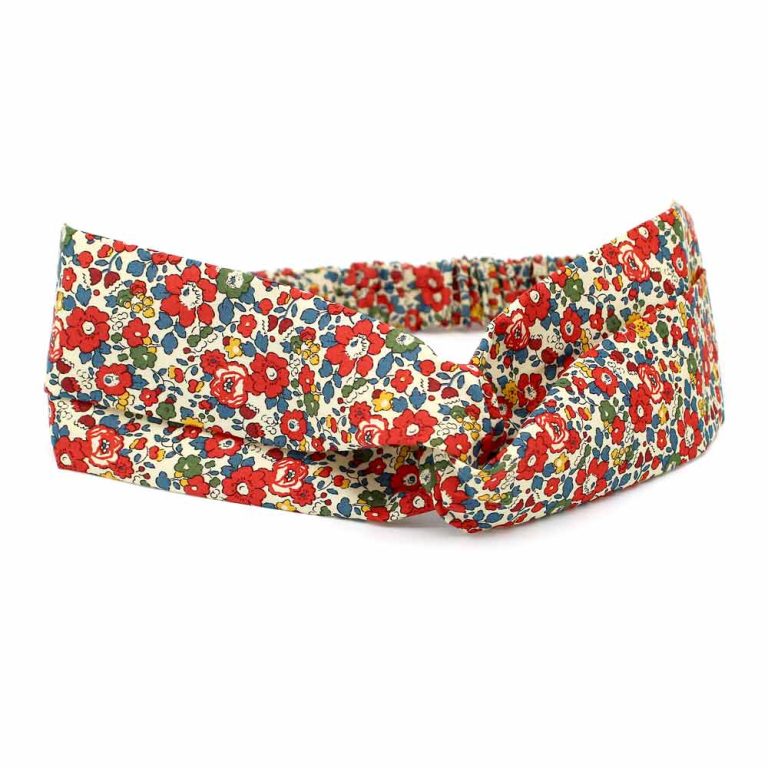 Bandeau Cheveux liberty rouge betsy ann b Le Coq en Pap coiffure headband femme