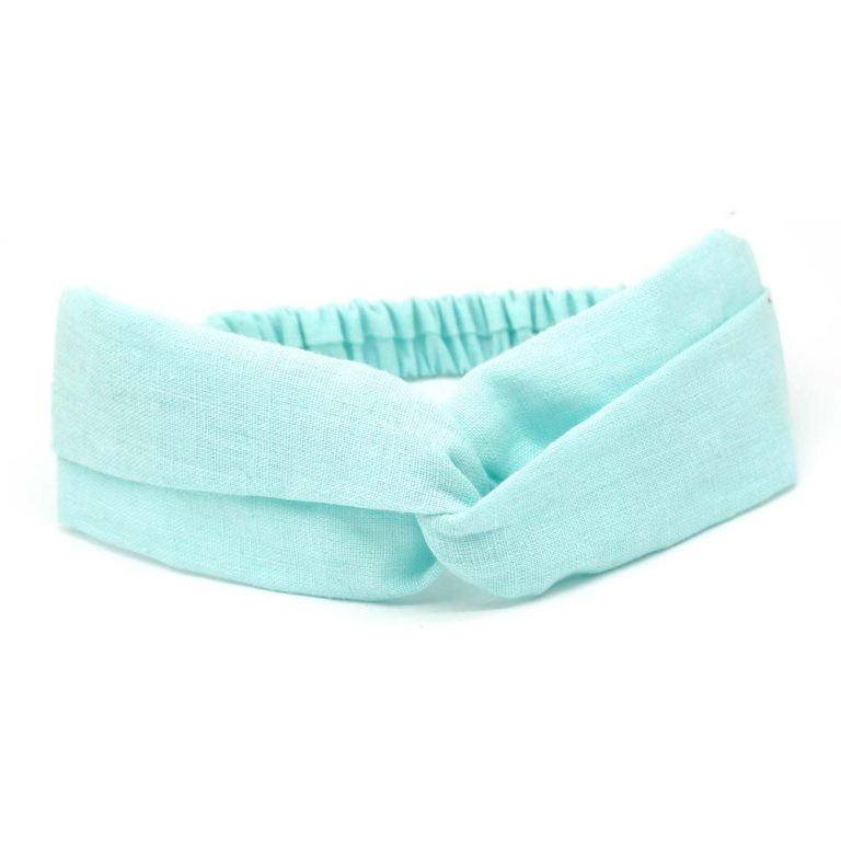 Bandeau Cheveux vert menthe lin Le Coq en Pap coiffure headband femme