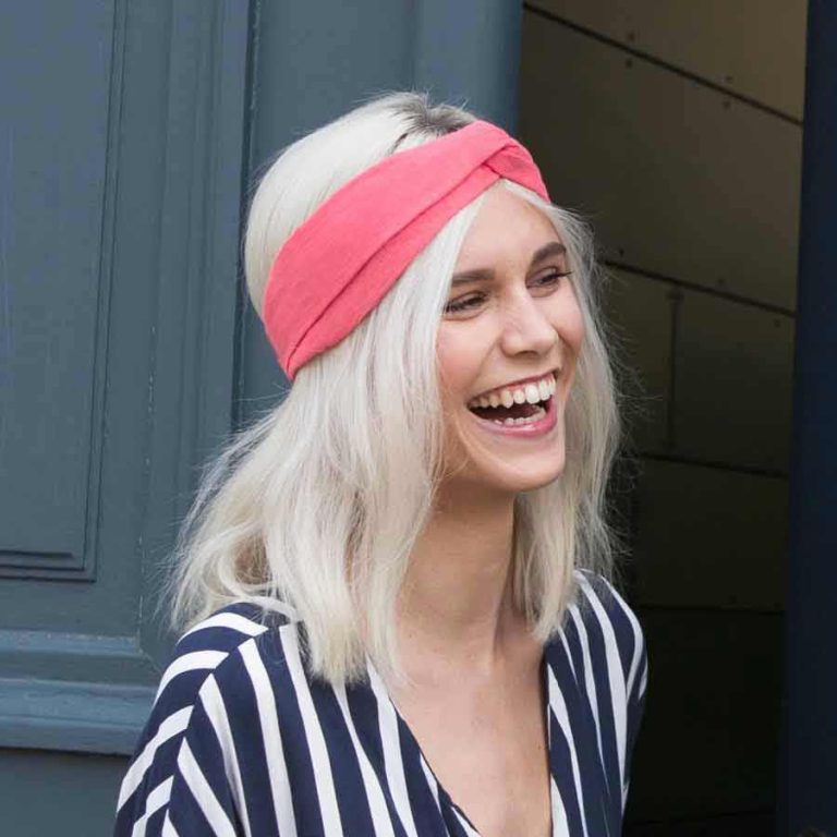 Bandeau headband femme lin rouge grenadine Le Coq en Pap photo5 coiffure chic