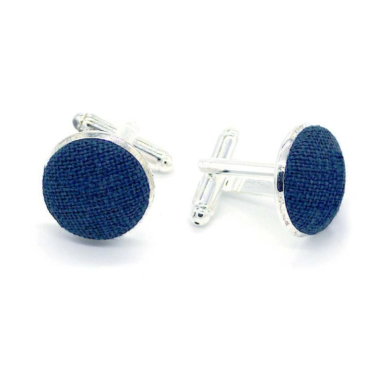 Boutons-de-manchette-Bleu-Marine-en-Lin-Le-Coq-en-Pap-Homme