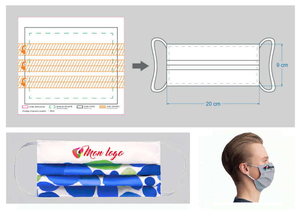 Masque all over sublimation personnalise le coq en pap 3