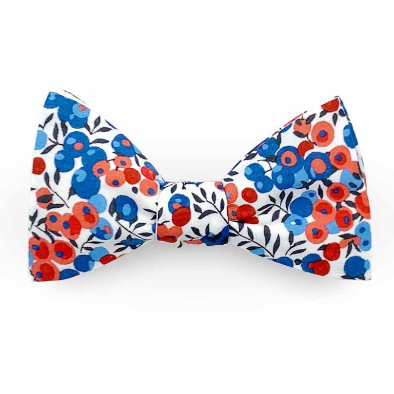 Noeud papillon fleuri liberty wiltshire marianne c bleu blanc rouge drapeau france photo1