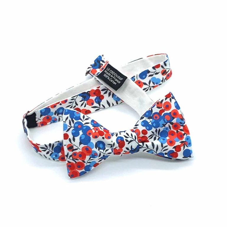 Coffret noeud papillon pochette de costume boutons de manchette fleuri liberty wiltshire marianne c bleu blanc rouge drapeau france photo1