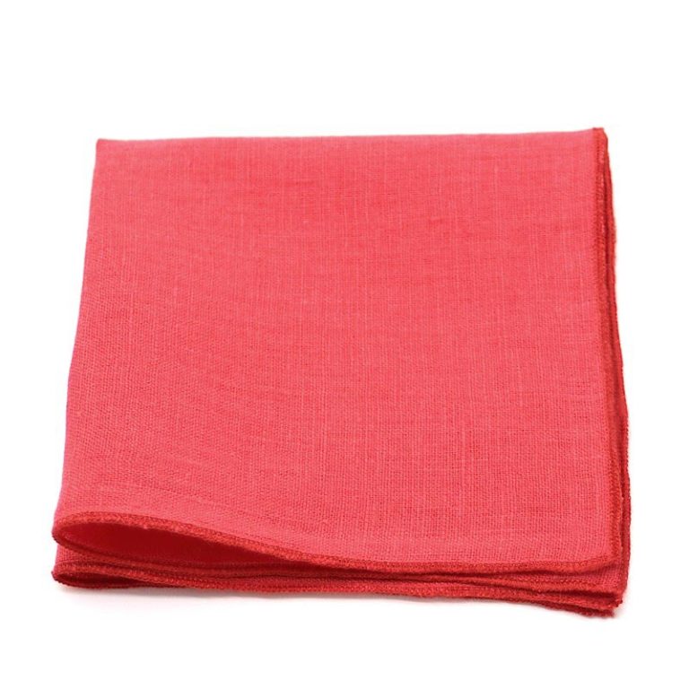 Pochette de Costume Rouge Grenadine en Lin Le Coq en Pap