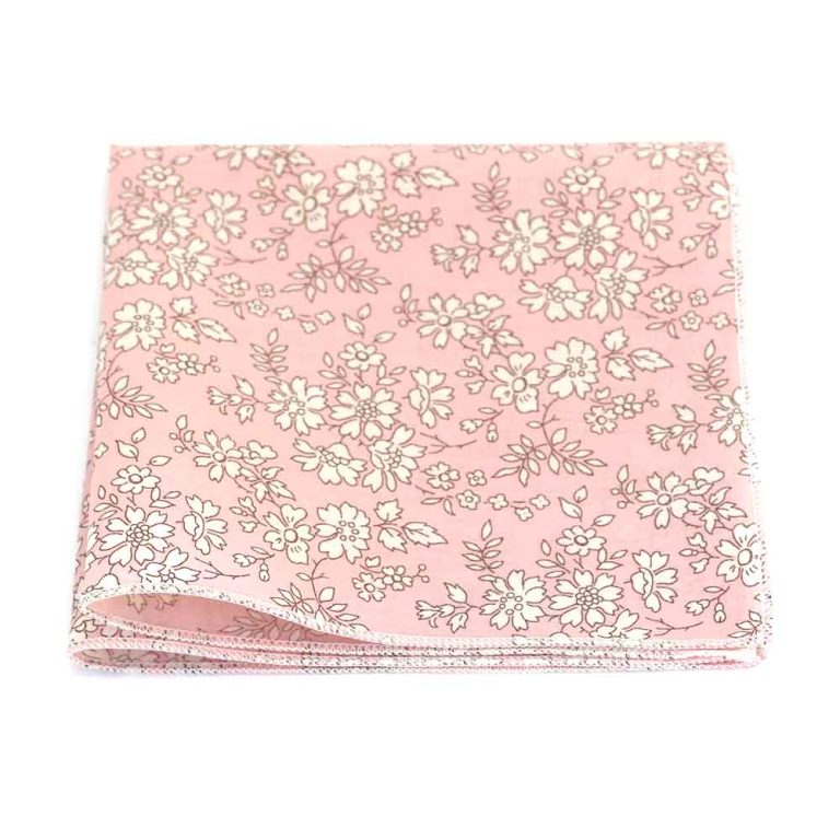 Pochette de costume Liberty capel s rose poudre Le Coq en Pap