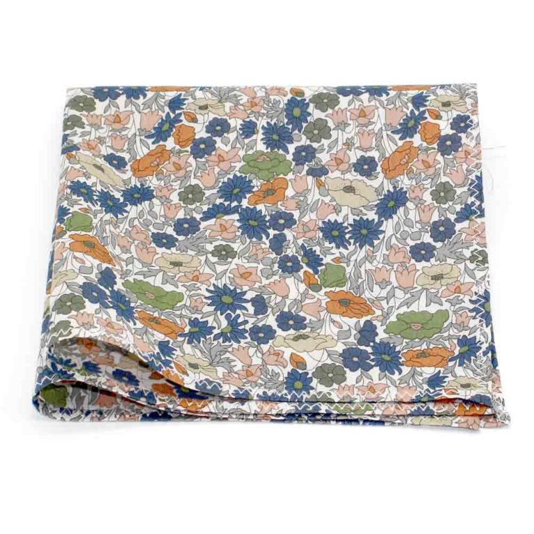 Pochette de costume iberty Poppy forest B orange bleu peche lecoqenpap