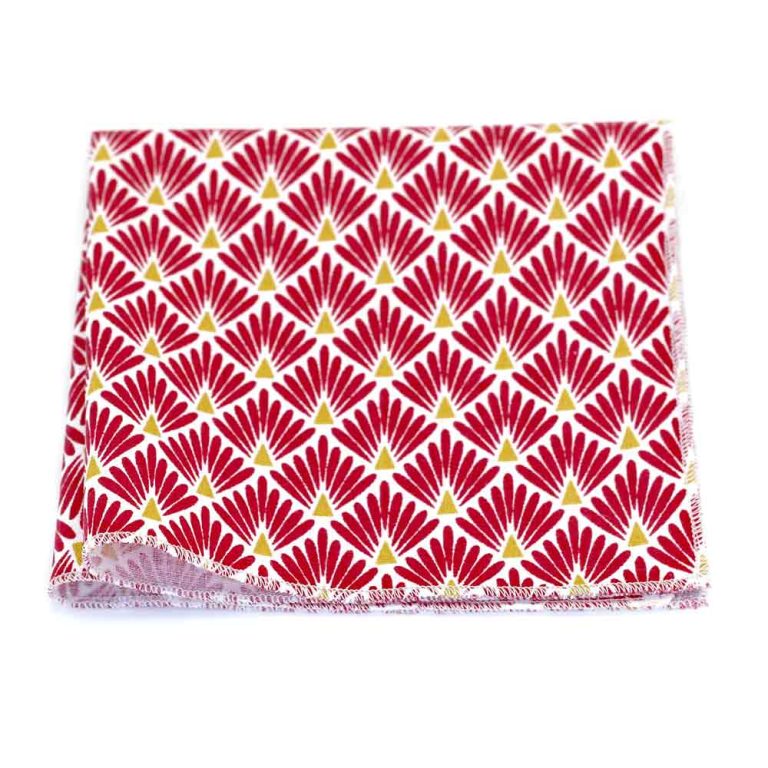 Pochette de costume rouge amarante Japonais leafy Le Coq en Pap