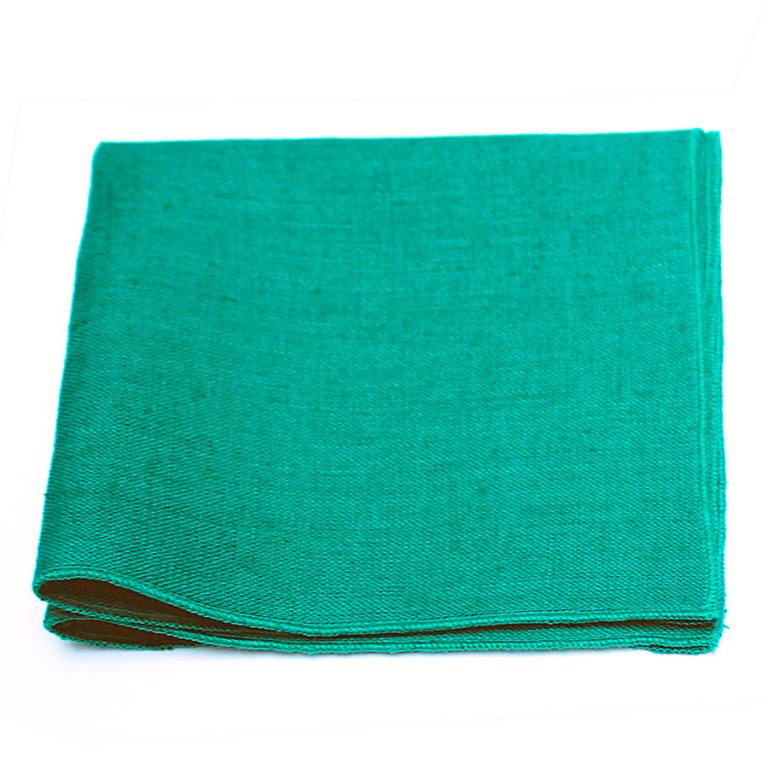 Pochette de costume uni lin vert sapin le Coq en Pap