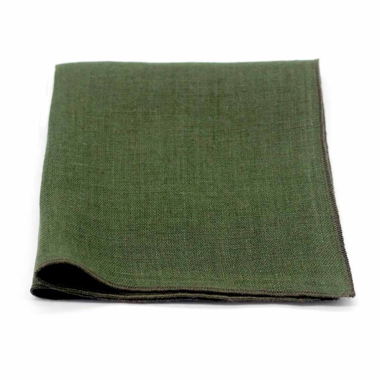 Pochette de costume uni vert kaki Coq en Pap