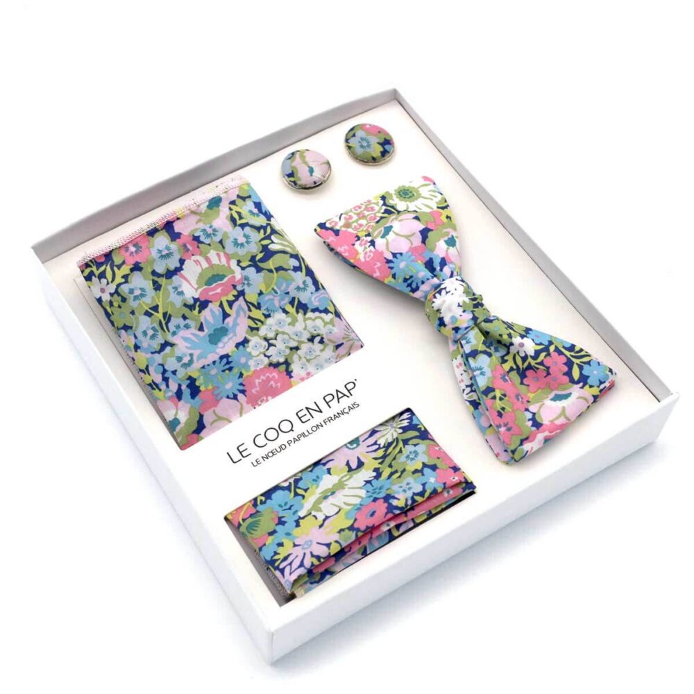 Coffret noeud papillon fleuri liberty thorpe a