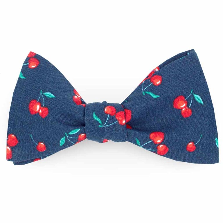 noeud papillon fleuri bleu marine cerises mon cherry homme le coq en pap photo1