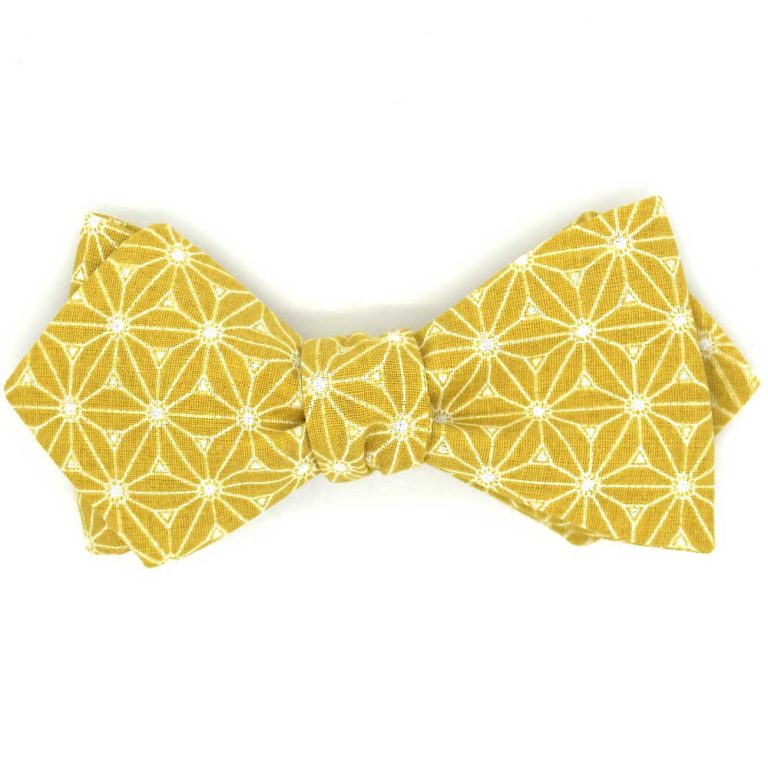 noeud papillon homme fuji jaune moutarde Le Coq en Pap photo1 